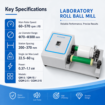 Mulino a sfere da laboratorio QM-5 con velocità variabile 60-570 giri/min, struttura robusta e capacità di macinazione e miscelazione per la ricerca e l'uso industriale