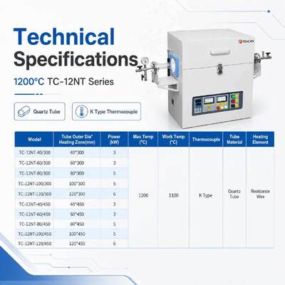 TENCAN 1200C 1400C 1600C Forno per tubi a vuoto orizzontale Laboratorio di sinterizzazione CVD Forno per tubi di quarzo e allumina