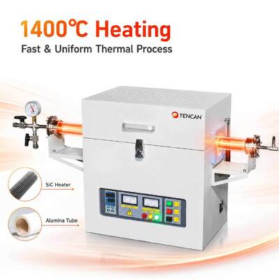 Forno a vuoto elettrico tubolare grande alta temperatura 1400C forno a tubo a zona singola prezzo con grande tubo di quarzo di alta purezza