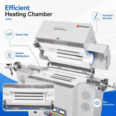 TENCAN TC-12NRT Alta temperatura 1200C Laboratorio forno tubolare a vuoto MOSI2 elemento di riscaldamento materiale di quarzo/alluminio di alta purezza