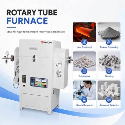 TENCAN TC-12NRT Alta temperatura 1200C Laboratorio forno tubolare a vuoto MOSI2 elemento di riscaldamento materiale di quarzo/alluminio di alta purezza