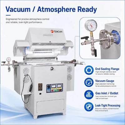 TENCAN TC-12NRT Alta temperatura 1200C Laboratorio forno tubolare a vuoto MOSI2 elemento di riscaldamento materiale di quarzo/alluminio di alta purezza