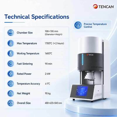 1C Precisione forno dentistico in ceramica 1700C Alta temperatura programmabile 90 Min Rapido sinterizzazione 150 unità