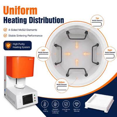 TENCAN TC-BDF-1L 1700C Laboratorio dentale forno di sinterizzazione di porcellana circonia 1C Precisione MoSi2 Elementi di riscaldamento per denti