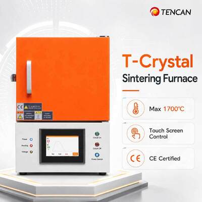 Forno di sinterizzazione per zirconio dentale certificato CE TENCAN a 1700°C con riscaldatore MoSi2 e touch screen da 7 pollici per ceramica per protesi