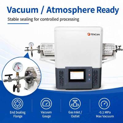 TENCAN TC-12NT Forno tubolare a vuoto a temperatura massima 1600°C con tubo al quarzo ad alta purezza e controllo della temperatura programmabile