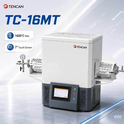 TENCAN MoSi2 Riscaldamento Forno a tubo a vuoto 1600C TC-16MT Tipo B Termocoppia Forno di laboratorio a 30 segmenti programmabile avanzato