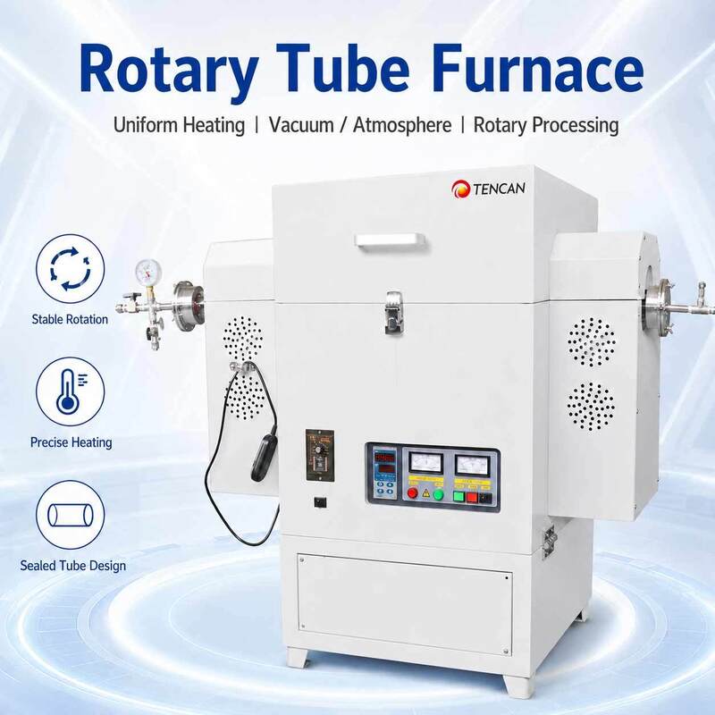 TENCAN TC-12NRT Alta temperatura 1200C Laboratorio forno tubolare a vuoto MOSI2 elemento di riscaldamento materiale di quarzo/alluminio di alta purezza