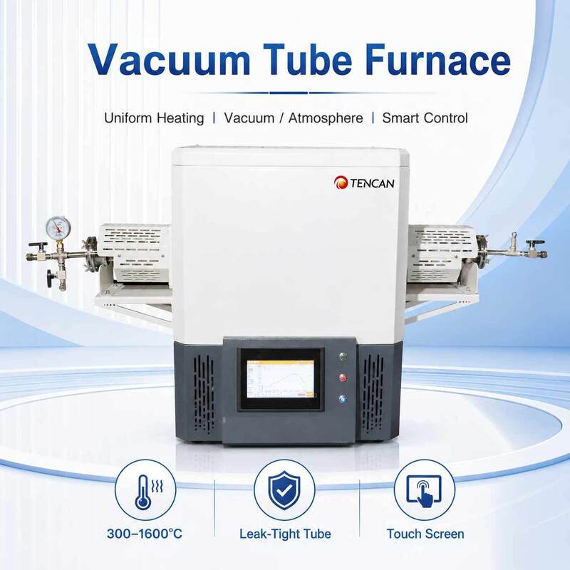 TENCAN TC-12NT Forno tubolare a vuoto a temperatura massima 1600°C con tubo al quarzo ad alta purezza e controllo della temperatura programmabile