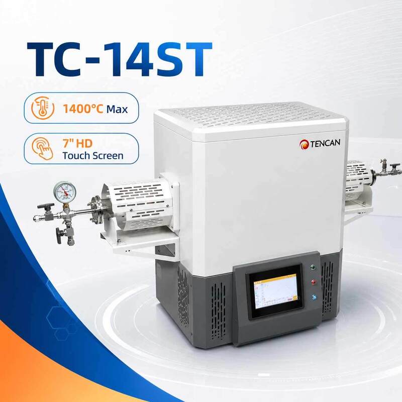TENCAN TC-14ST 1400C Forno a tubi sottovuoto Riscaldatore SiC Termocoppia di tipo S Forno di sinterizzazione diviso per laboratorio con tubi di allumina ad alta temperatura